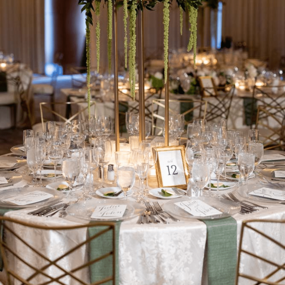 gold rental chairs from Tablescapes Event Rentals at the Ritz-Carlton