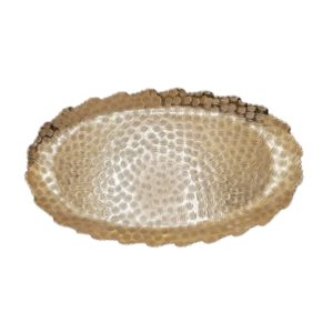 Hammered Brass Oval Tray (14.75"L X 8.5"W X 1"H)