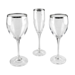 Classic Silver-Rimmed Glassware