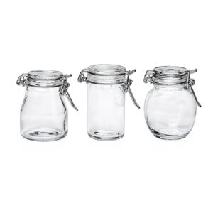 Mini Glass Jar w/ Hinged Lid - Mixed (2.5 - 3.5 Oz)