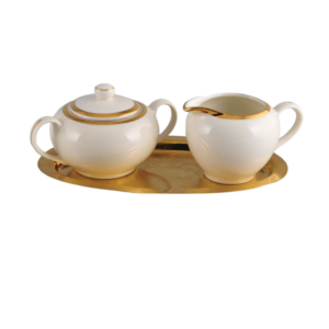 IVORY W/GOLD-EDGED SUGAR BOWL LID