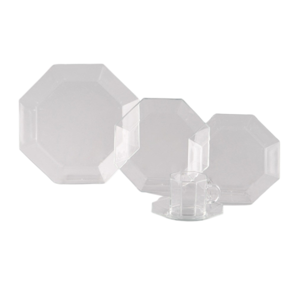 OCTAGONAL GLASS SALAD PLATE (7 3/4")