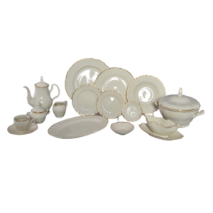 ANTIQUE IVORY W/ GOLD EDGE B & B PLATE (6")