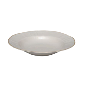 ANTIQUE IVORY W/ GOLD EDGE SOUP PLATE ((9.5", 12 OZ)