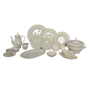 ANTIQUE IVORY W/ GOLD EDGE DINNER PLATE (10.75")