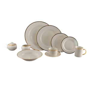 GOLD-RIMMED IVORY DINNER (10.25")