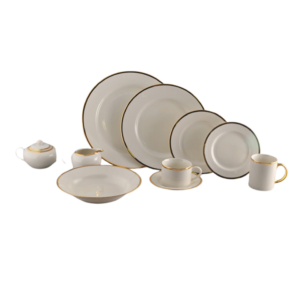 GOLD-RIMMED IVORY CUP (9 OZ)