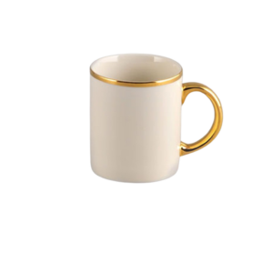 GOLD-RIMMED IVORY MUG (10 OZ)