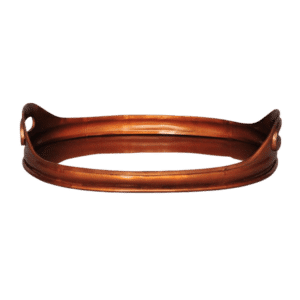 ANTIQUE COPPER OVAL HANDLED TRAY (18" L X 12" W)